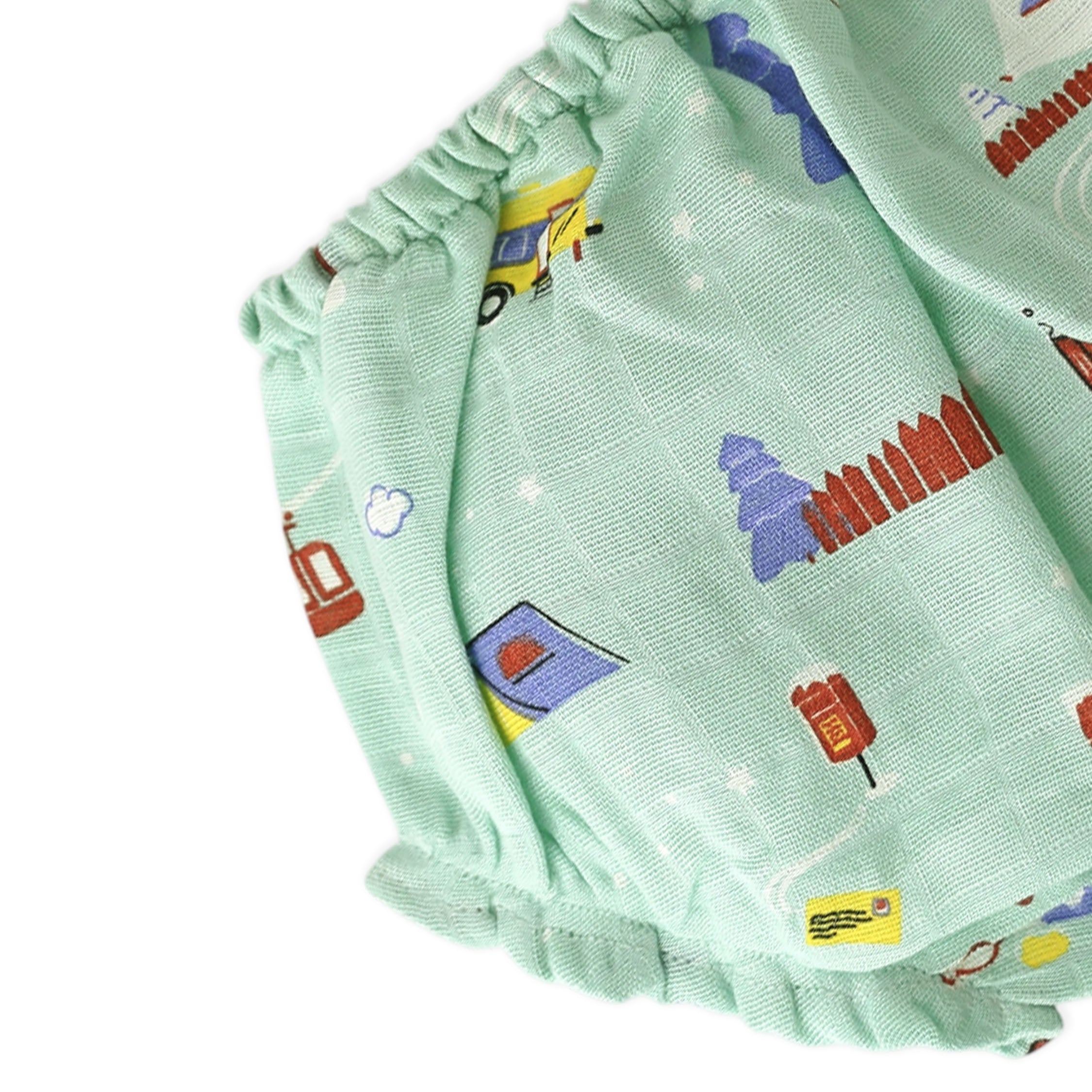 Snowy Village Tales - Half Sleeve Puff Muslin Cotton Frock with Bloomers (0m to 5 years) NEW
