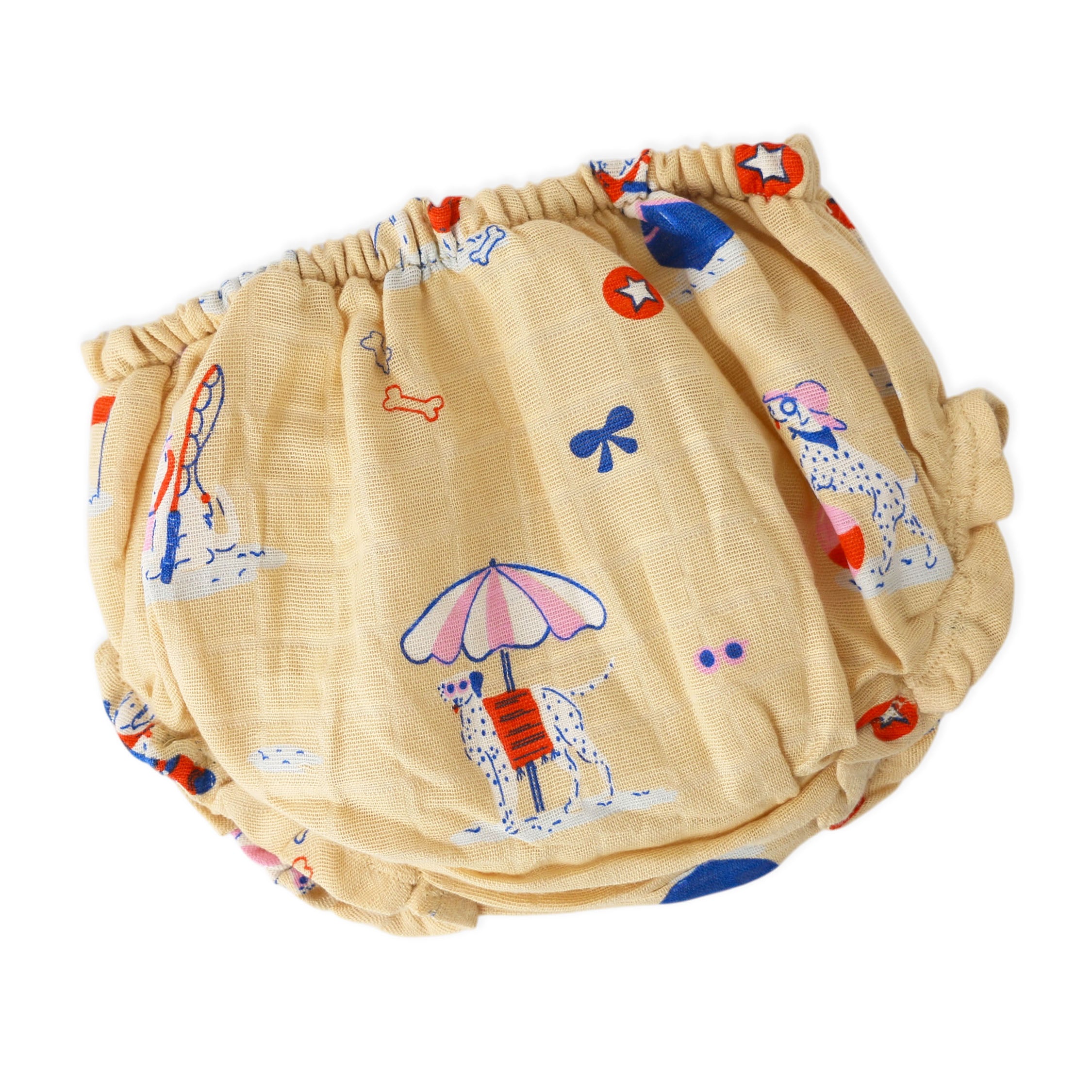 Pawsome Beach Day - Half Sleeve Puff Muslin Cotton Frock with Bloomers (0m to 5 years) NEW