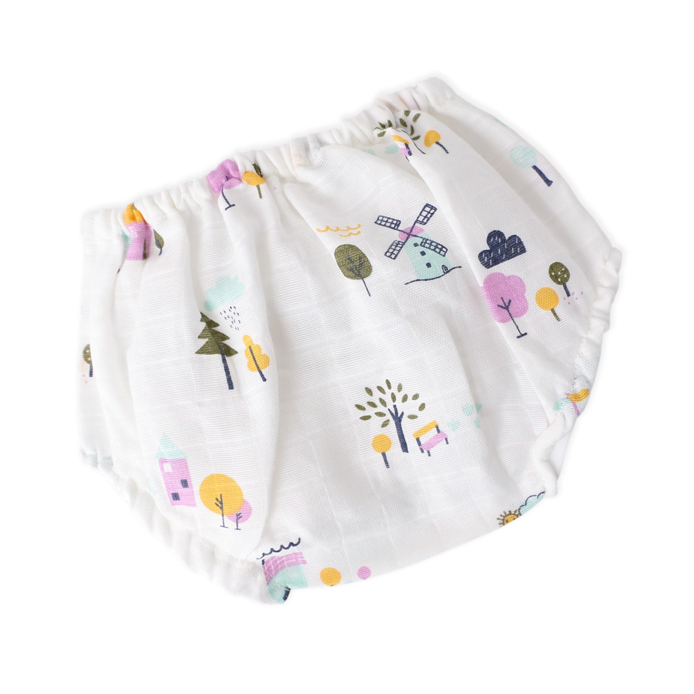 Farmyard Tales - Half Sleeve Puff Muslin Cotton Frock with Bloomers (0m to 5 years) NEW
