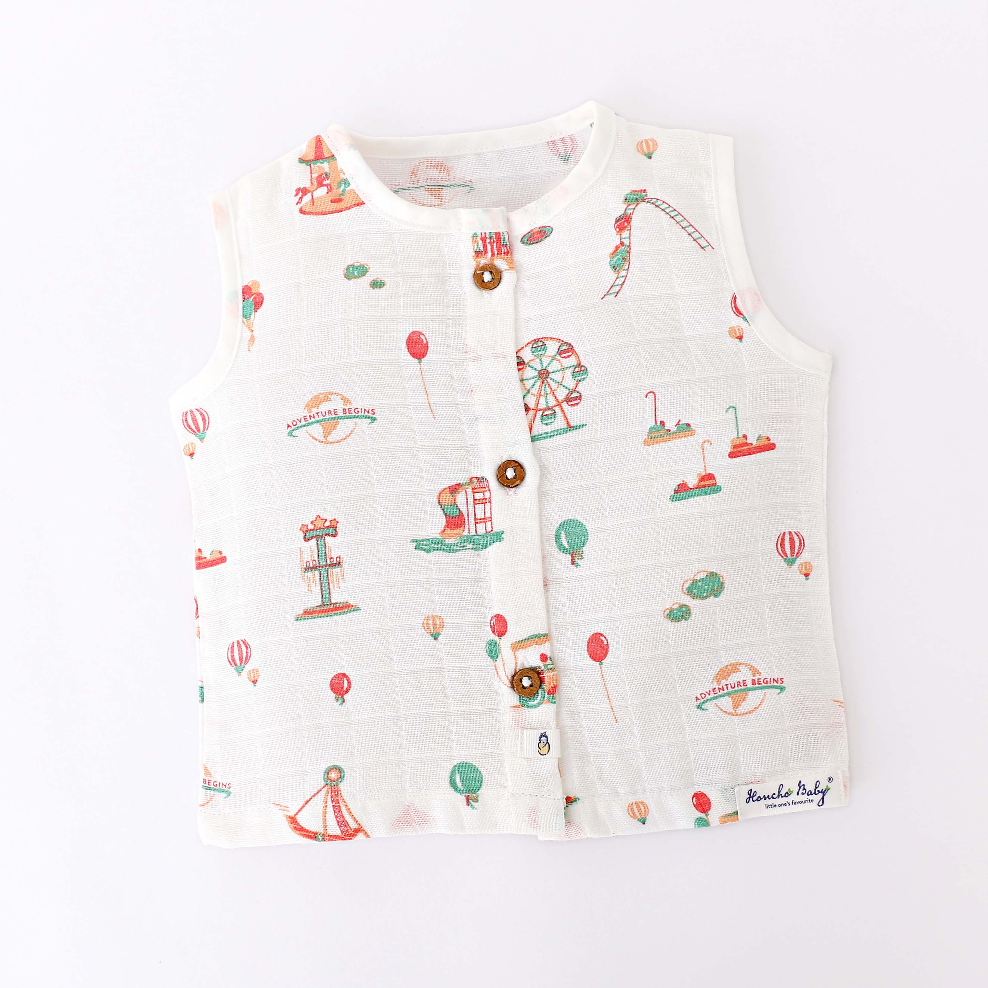 Muslin Unisex Sleeveless top - 6 (NB - 4years) COMBO SAVER 6 PACK