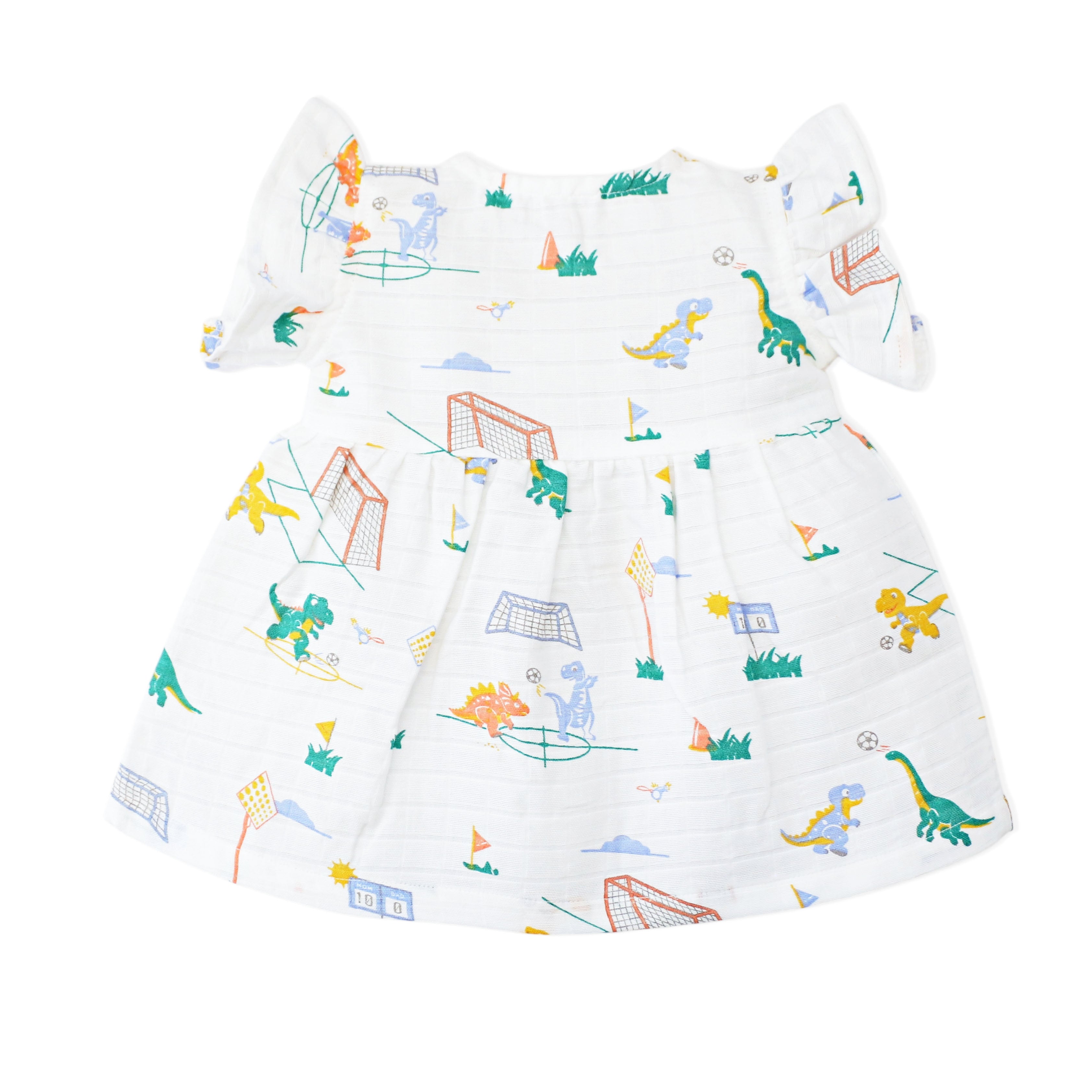 Frill Sleeve Muslin Cotton Girls Frock Pack of 3 (0 months to 5 years) - Happy Days Combo