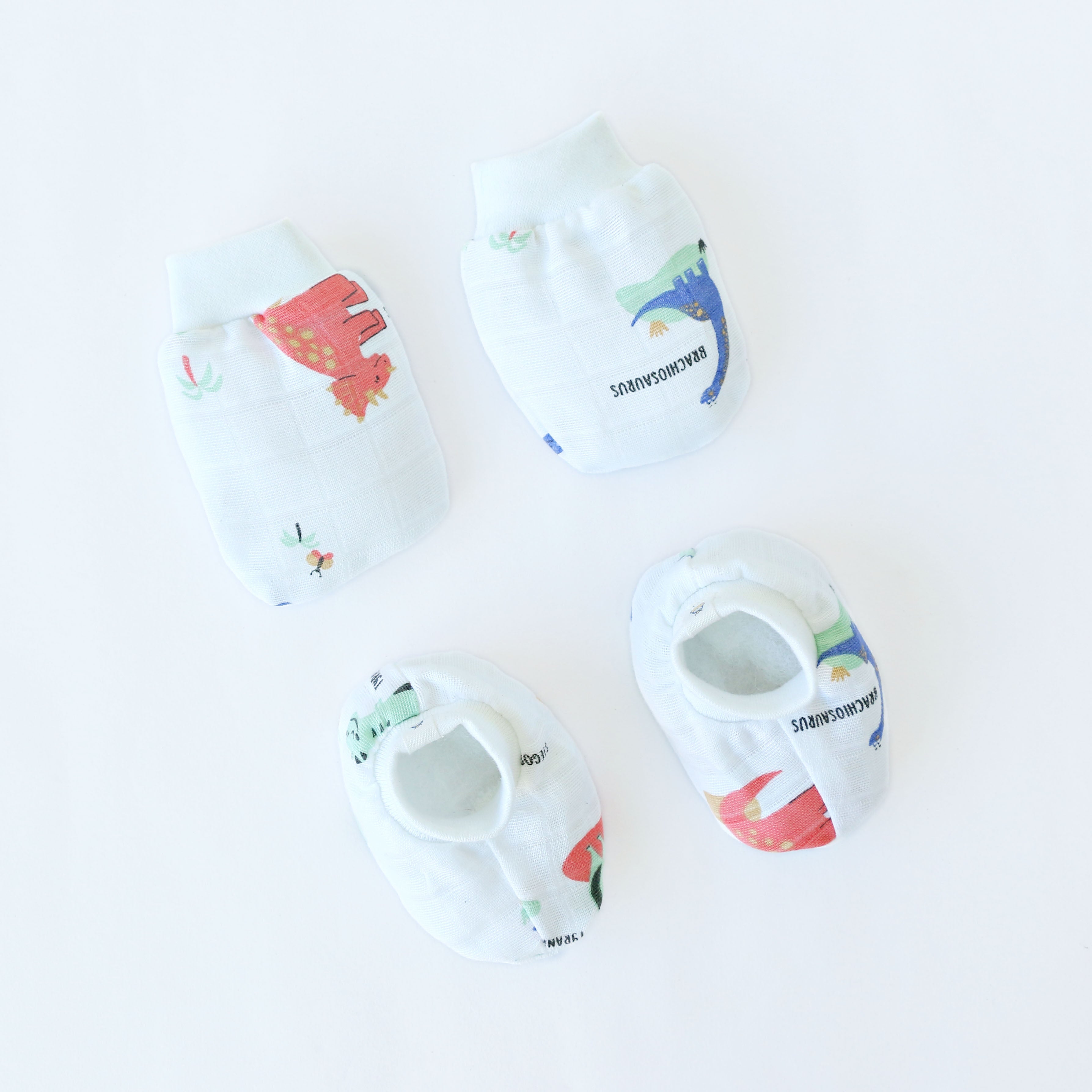 Baby Mittens and Booties 3 Pack Set ( 0 - 4 months ) 100% Cotton - Adventure Trio Combo