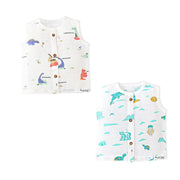 Muslin Sleeveless Top for 6-9 Months Assorted 2 Pack - Iceberg Buddies & Dino Safari