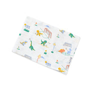 Muslin 100% Cotton Baby Towel 1 pack - Dino and Football
