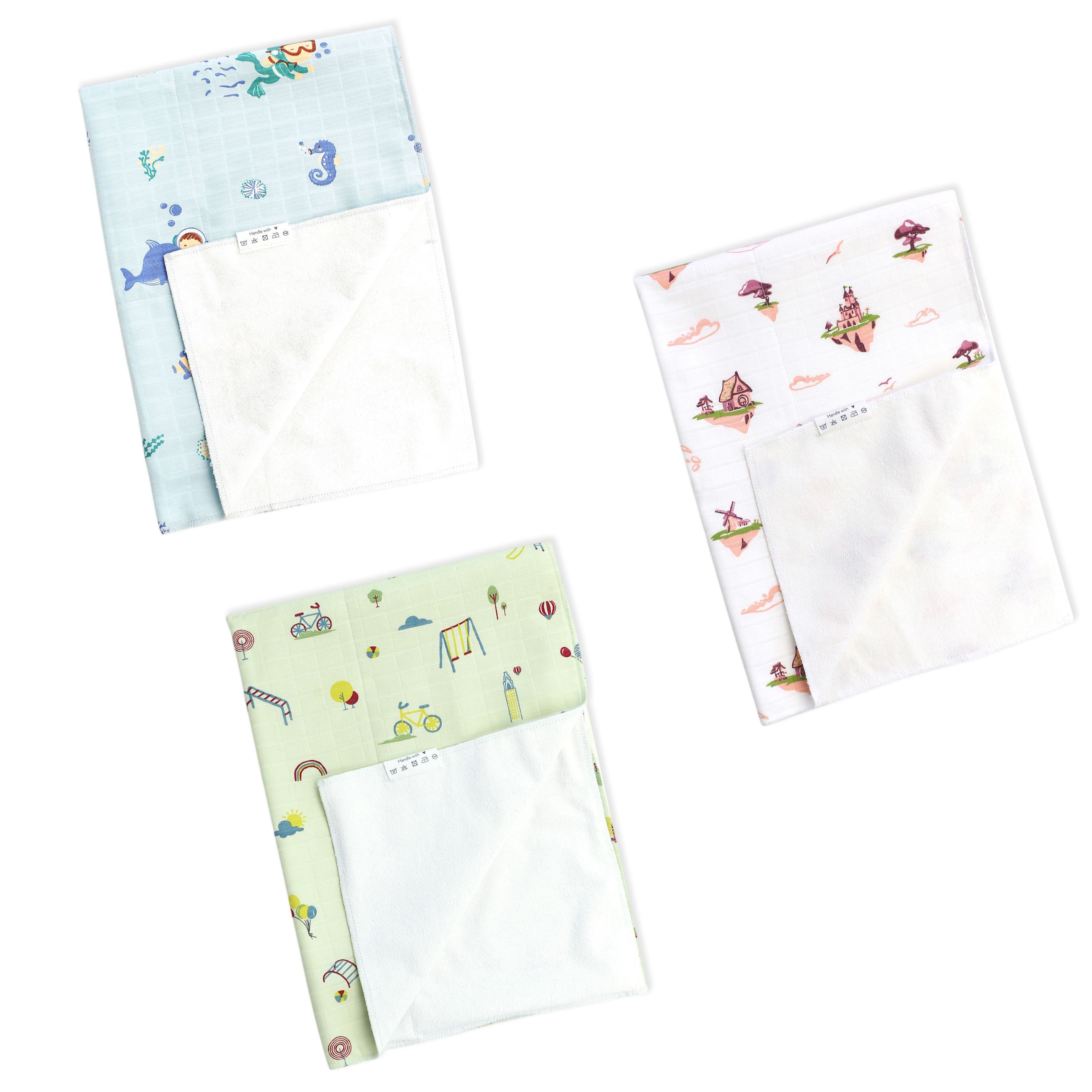 Dream, Drive & Play Combo - 3 Pack Terry Dry Sheet (220 GSM)