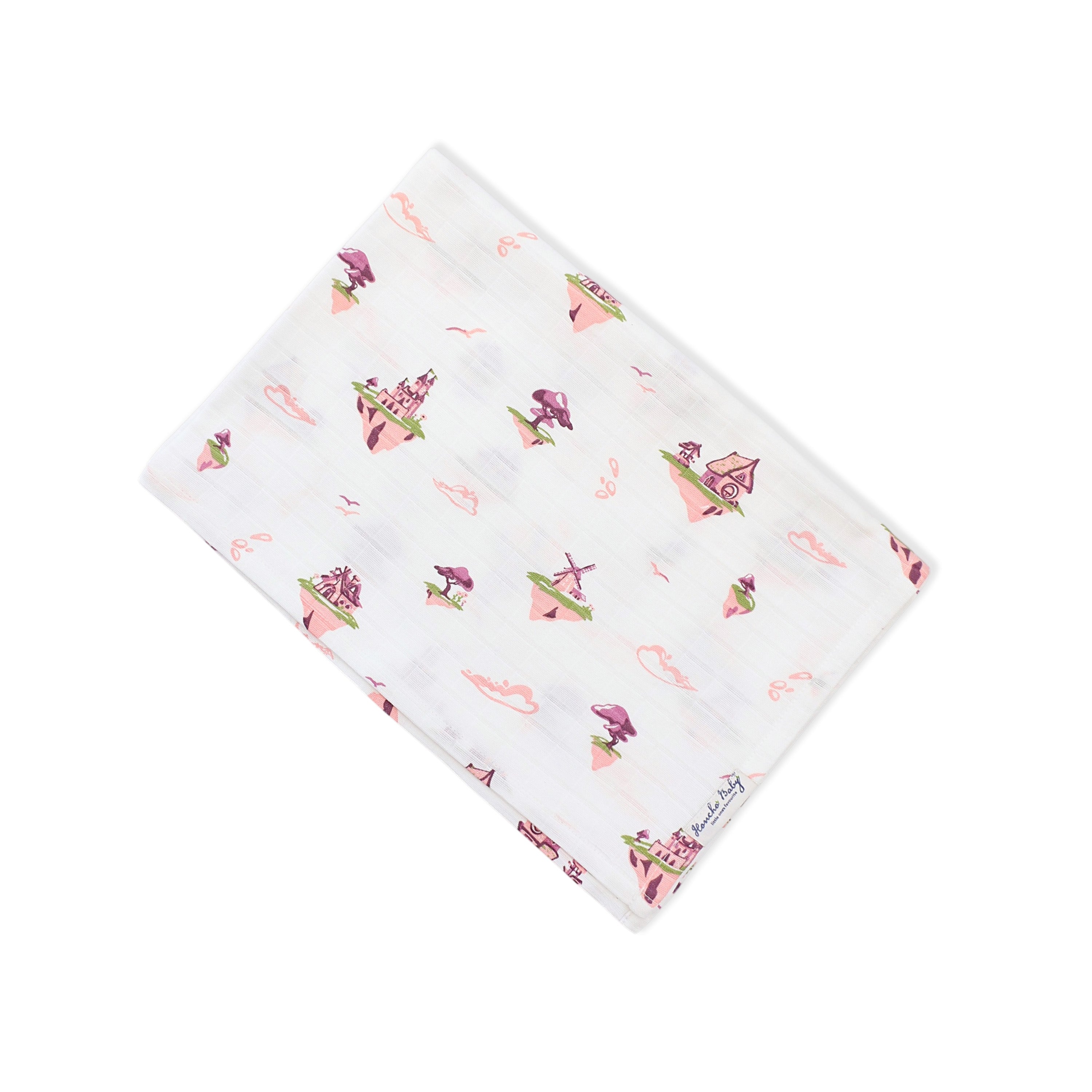 Muslin 100% Cotton Baby Towel (65 X 90 cms) 1 pack - Floating Magic Tales