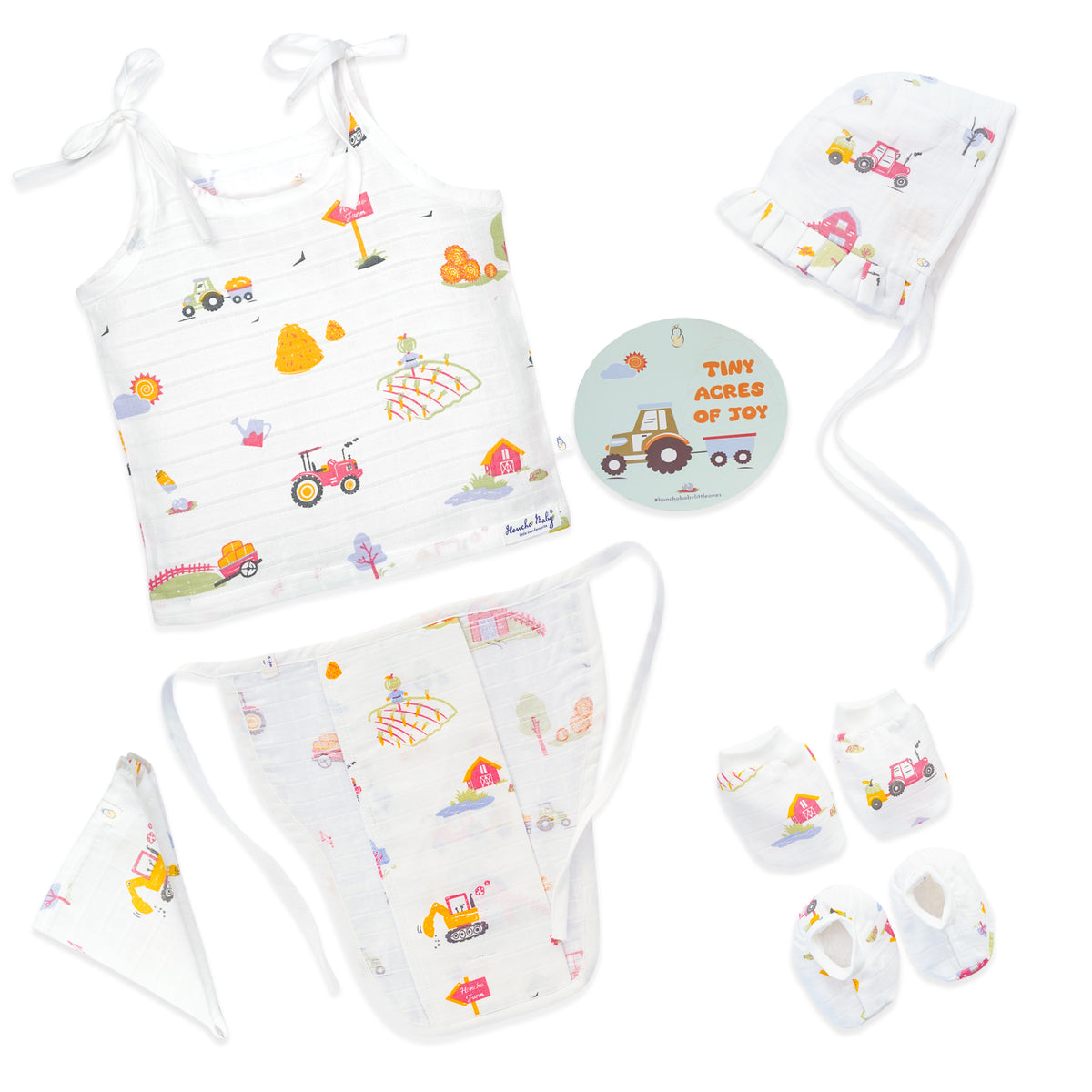 Baby essential Starter gift Kit - 6 piece set - Farmyard Fun