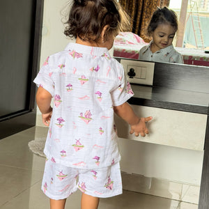 Muslin Half Sleeve Top & Shorts Set (0M – 5Y) Floating Magic Tales