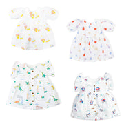 Half Sleeve and Frill Sleeve Muslin Cotton Girls Frock Combo Pack of 4 (0 Months to 5 Years)