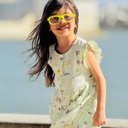 Frill Sleeve Muslin Cotton Girls Frock (0 months to 5 years) -  Park Play Days