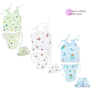 Muslin Knot jabla & Reusable Muslin Nappies / Langot (4 Layered Central Panel) Pack of 3 - Dream, Drive & Play Combo