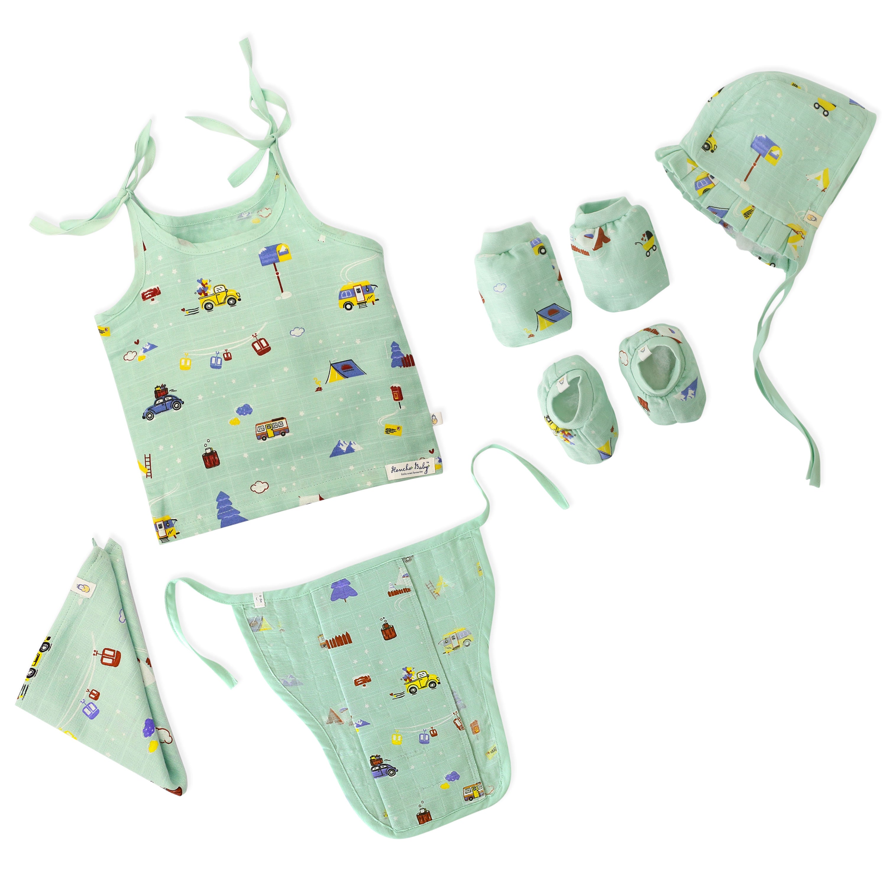 Baby essential Starter gift Kit - 6 piece set - Snowy Village Tales