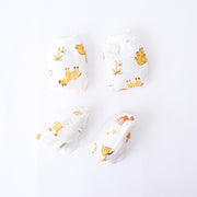 Baby Mittens and Booties  Set ( 0 - 3 months ) 100% Cotton - Tiny Jungle Adventures