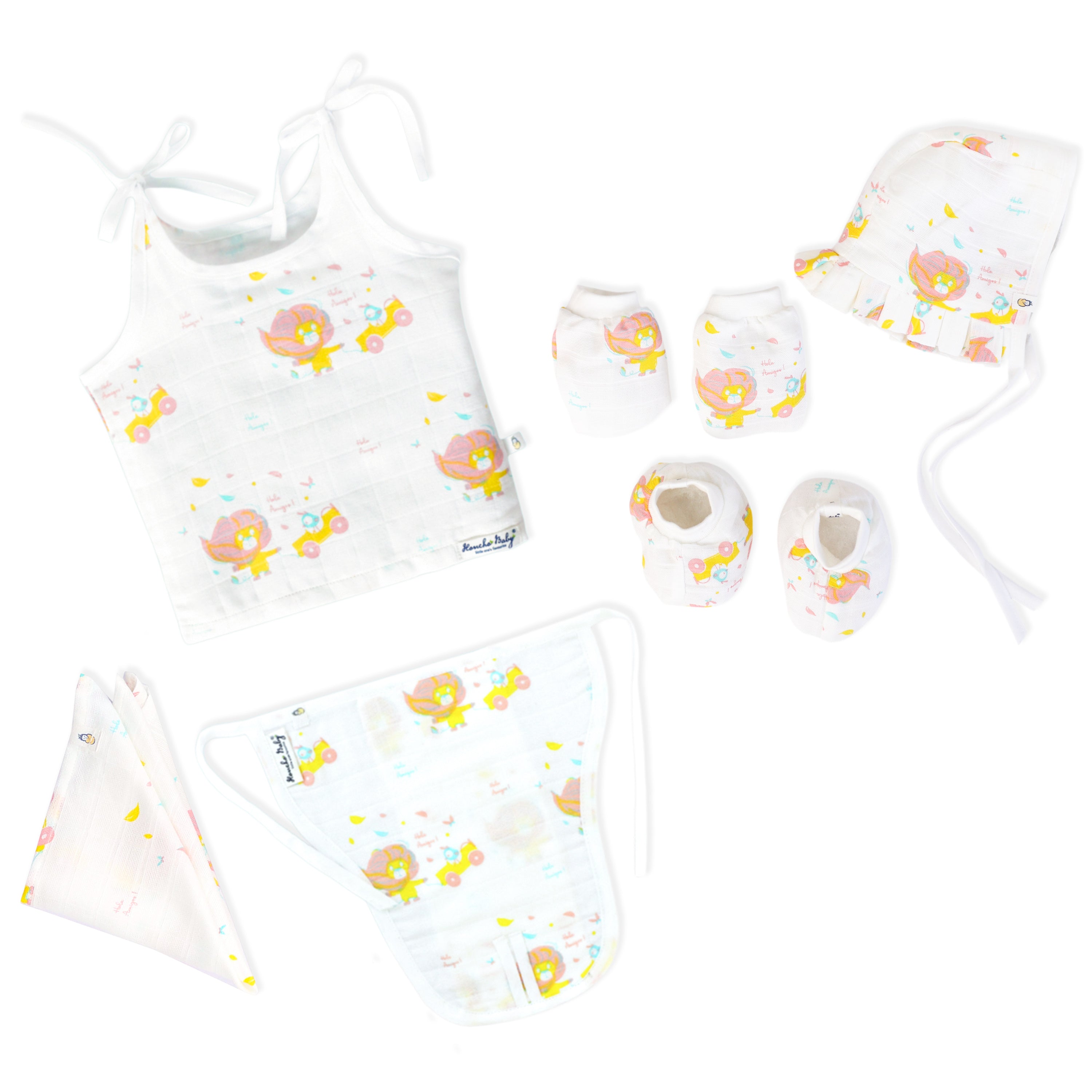 Baby essential Starter gift Kit - 6 piece set - Lion & The Bird
