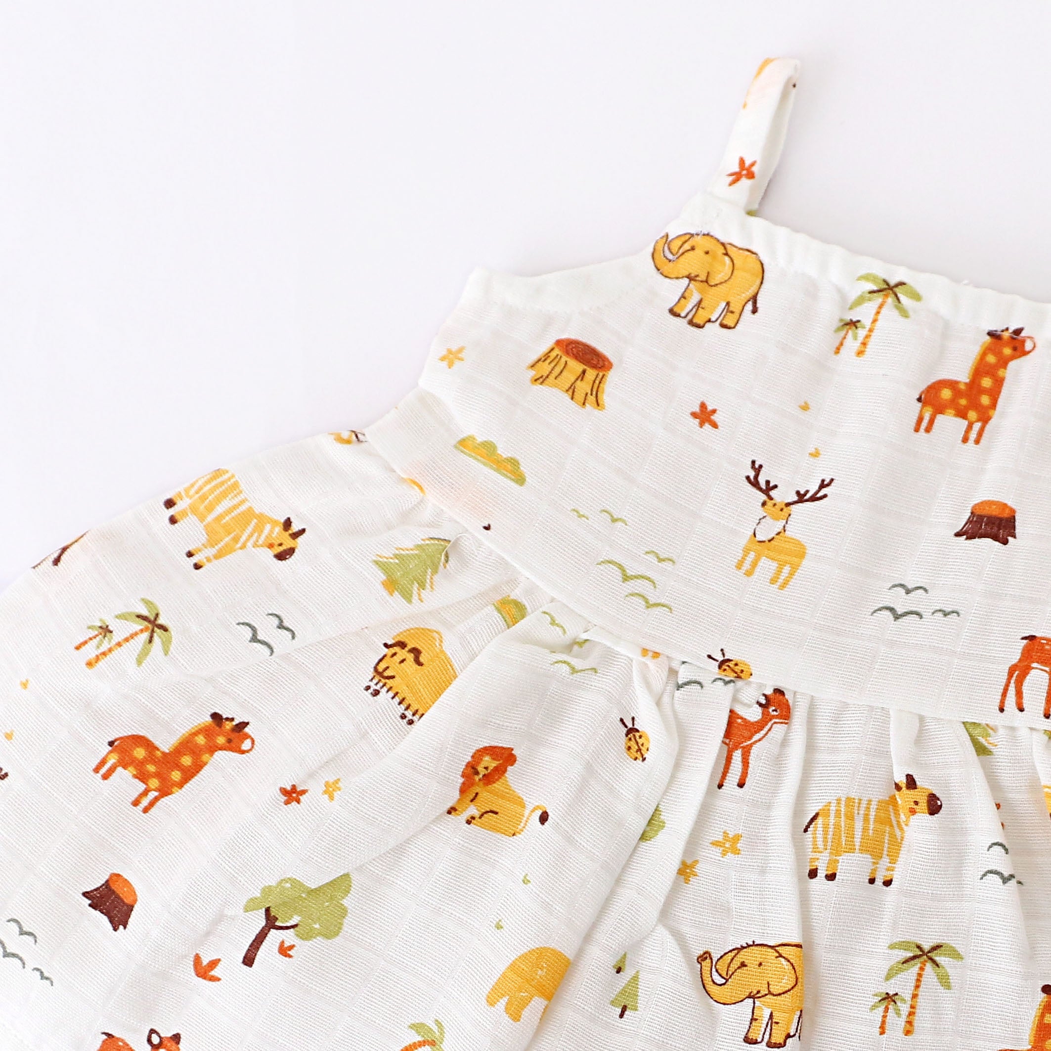 Sleeveless Muslin Cotton Frock with Bow (0m to 4years) Tiny Tales Combo