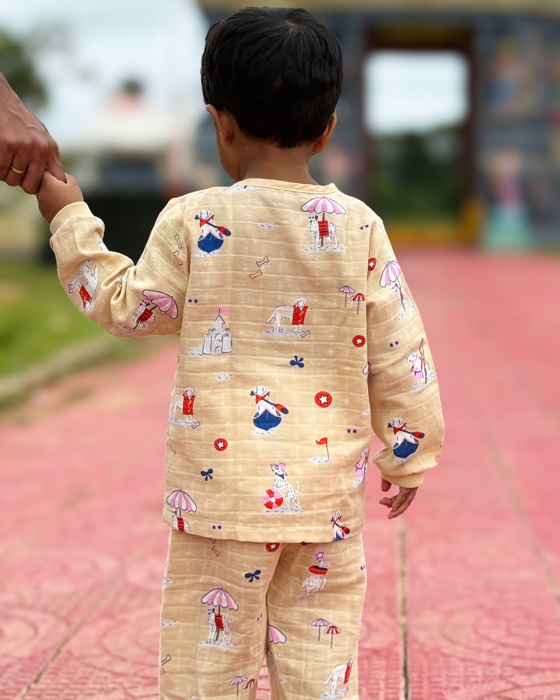 Paw-some Beach Day - Unisex Full Sleeve and Pant set  (0M - 5years) NEW