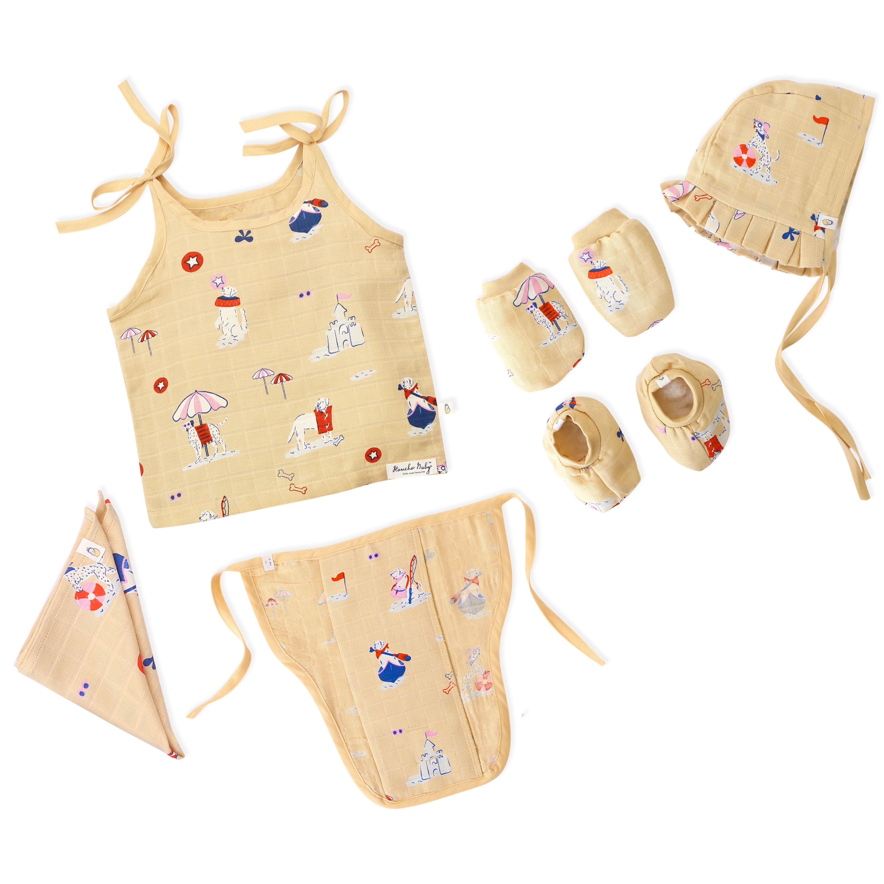 Baby essential Starter gift Kit - 6 piece set - Pawsome Beach Day