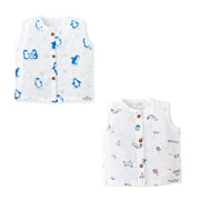 Muslin Sleeveless Top for 3-4 Years - 2 Pack