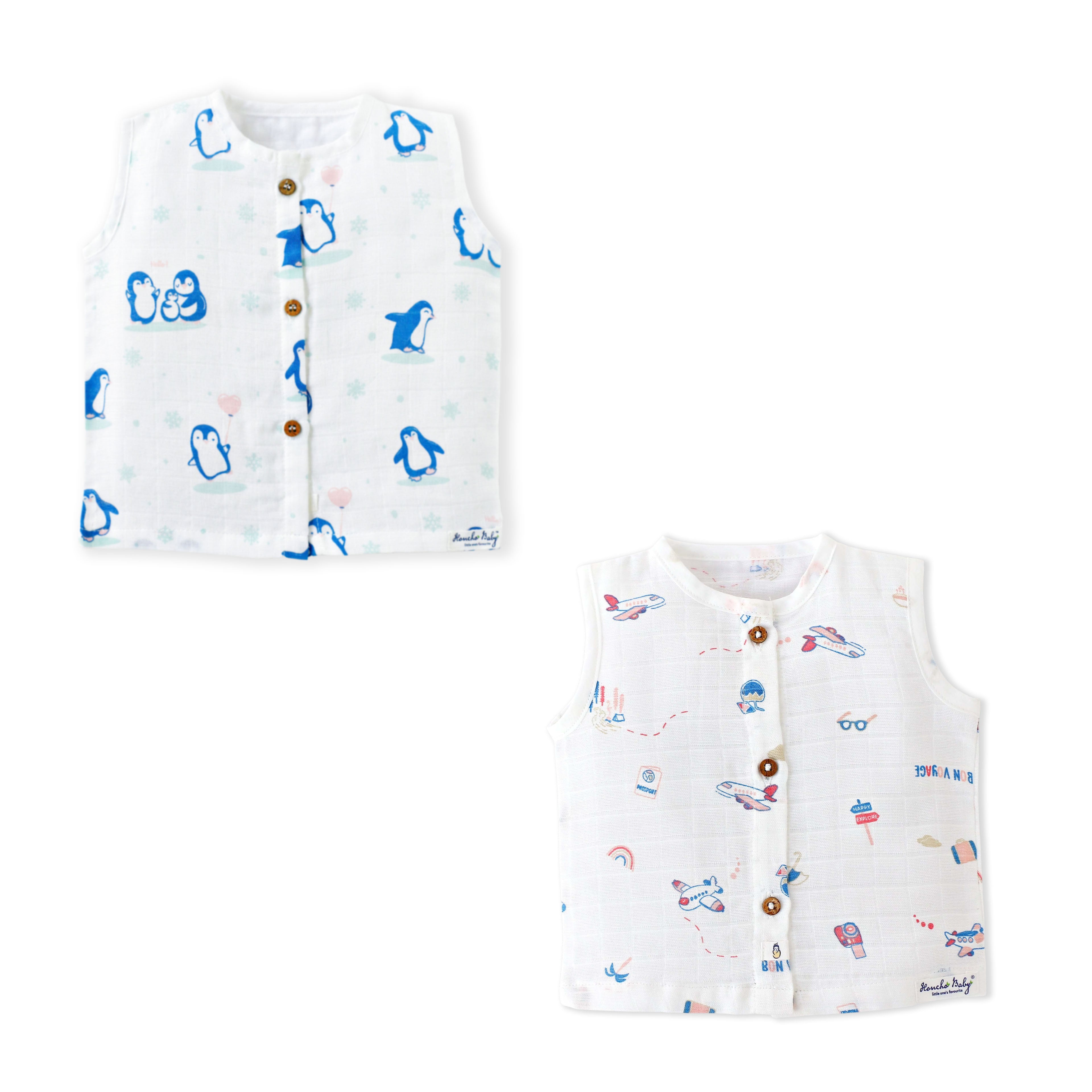 Muslin Sleeveless Top for 3-4 Years - 2 Pack