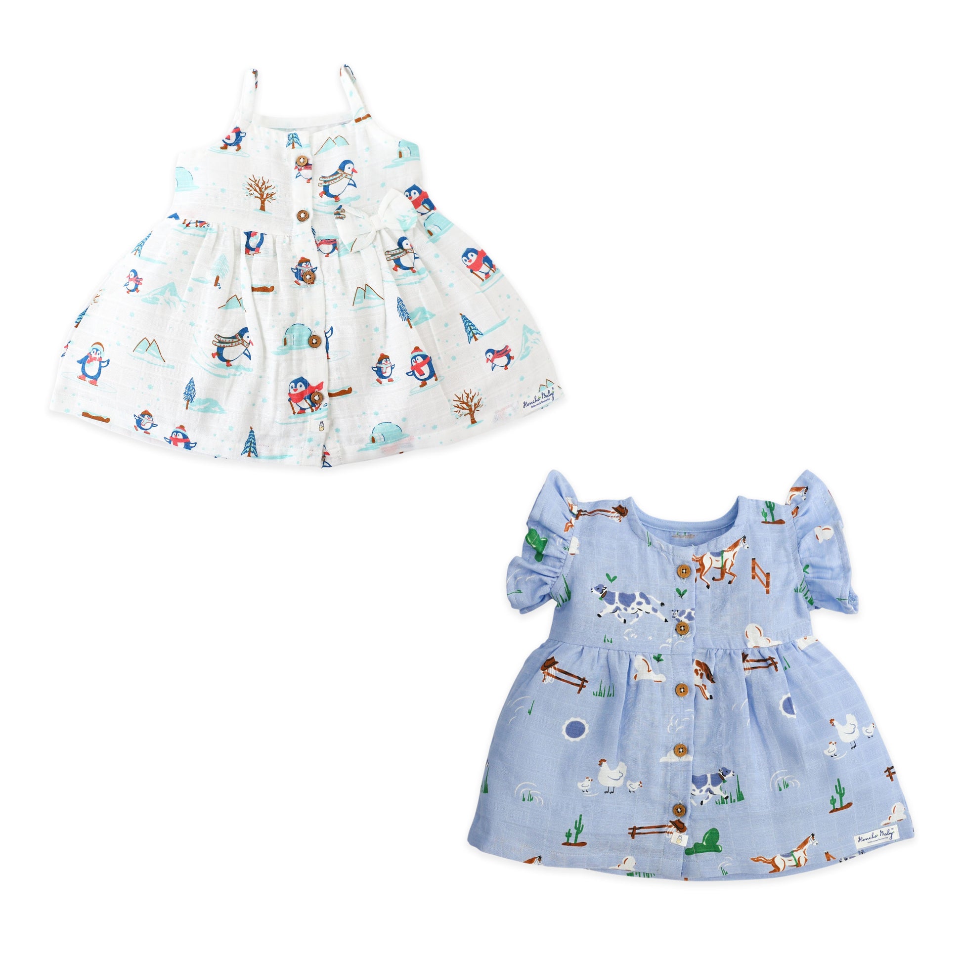 Baby girl dresses with soft cotton printed designs
