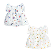 Frill Muslin Cotton Frock Pack of 2 for Girls (4-5 Years)