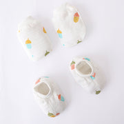 Baby Mittens and Booties  Set ( 0 - 3 months ) 100% Cotton -  Rainbow Popsicles