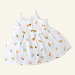 Rainbow Popsicles - Sleeveless Muslin Cotton Frock with Bow (0m to 4years)