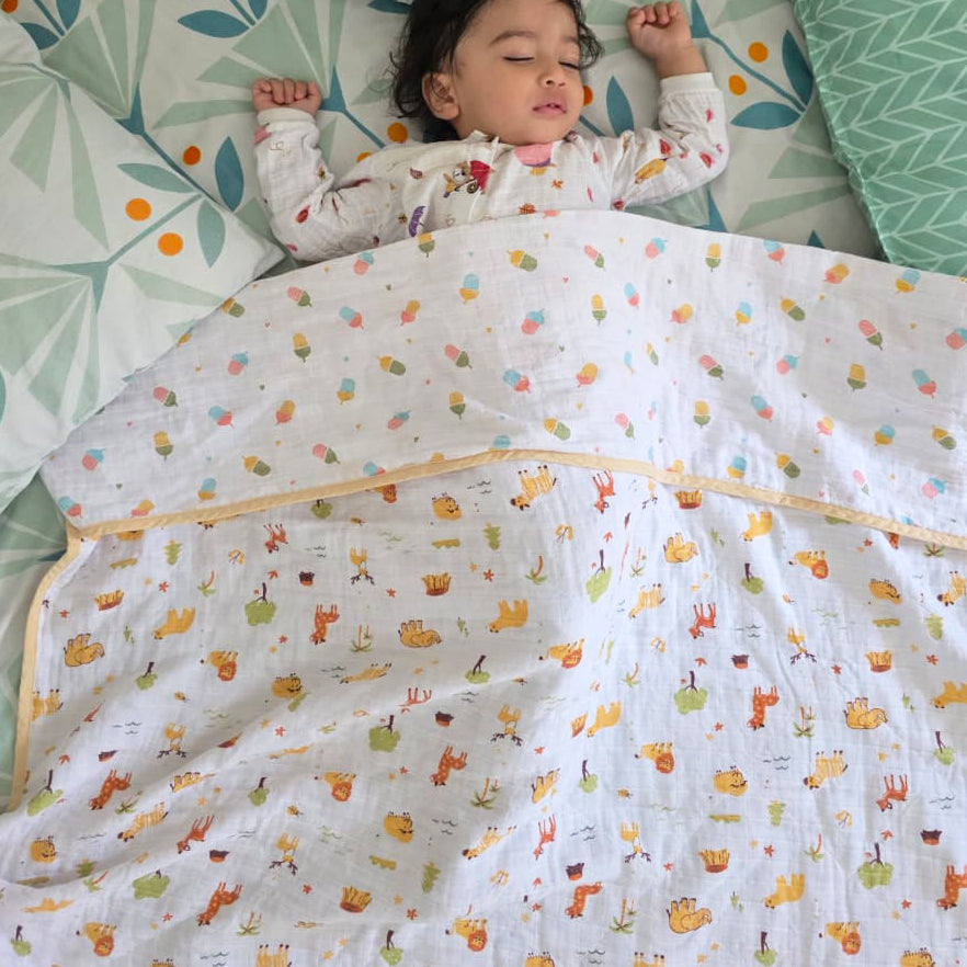 Tiny Jungle & Popsicles - Reversible Blanket/Quilt