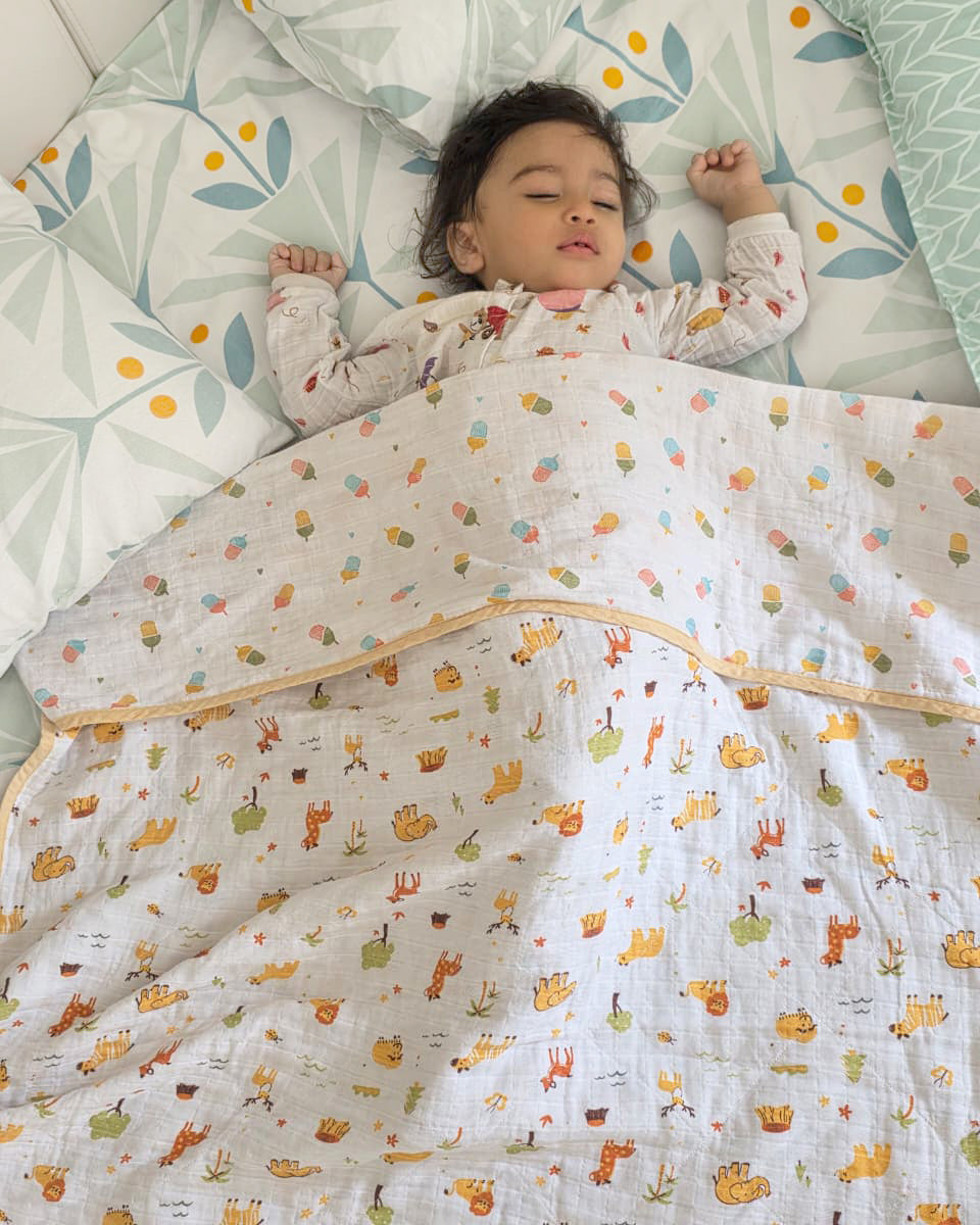 Tiny Jungle & Popsicles - Reversible Blanket/Quilt