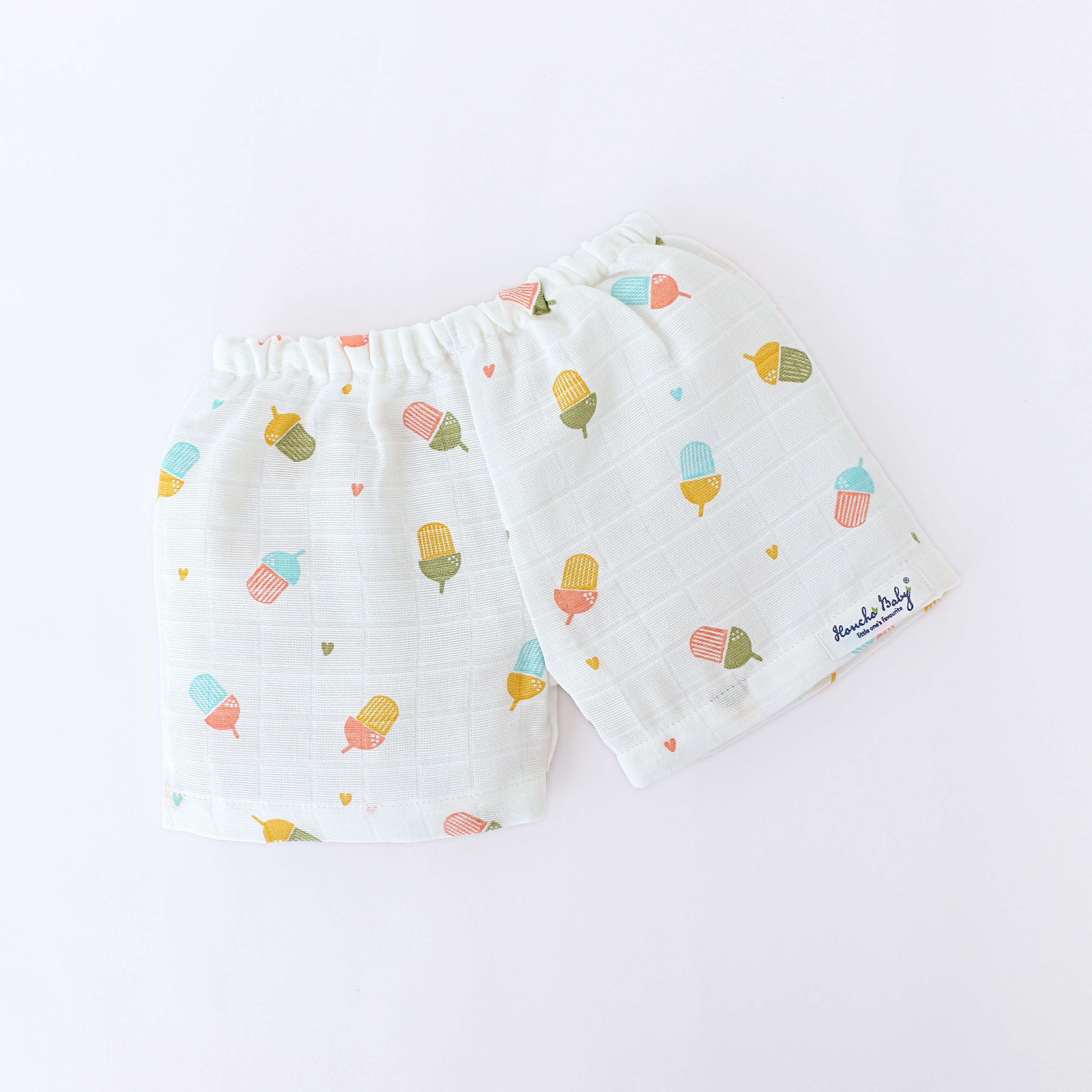 Muslin Unisex Shorts- Assorted Pack of 3 (0 - 4 years) Tiny Tales Combo