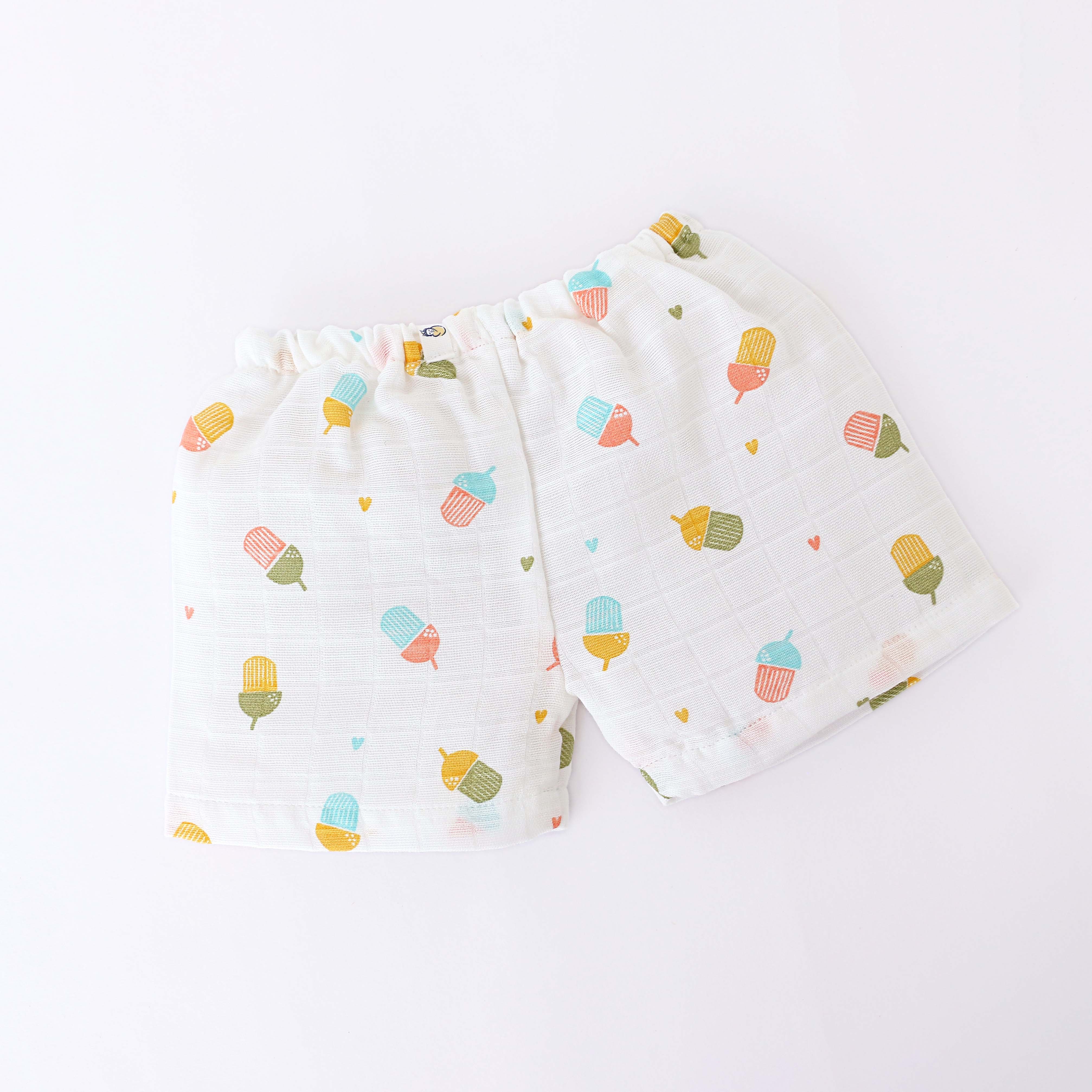 Muslin Unisex Shorts- Assorted Pack of 3 (0 - 4 years) Tiny Tales Combo