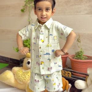 Muslin Half Sleeve Top & Shorts Set (0M – 5Y) Park Play Days