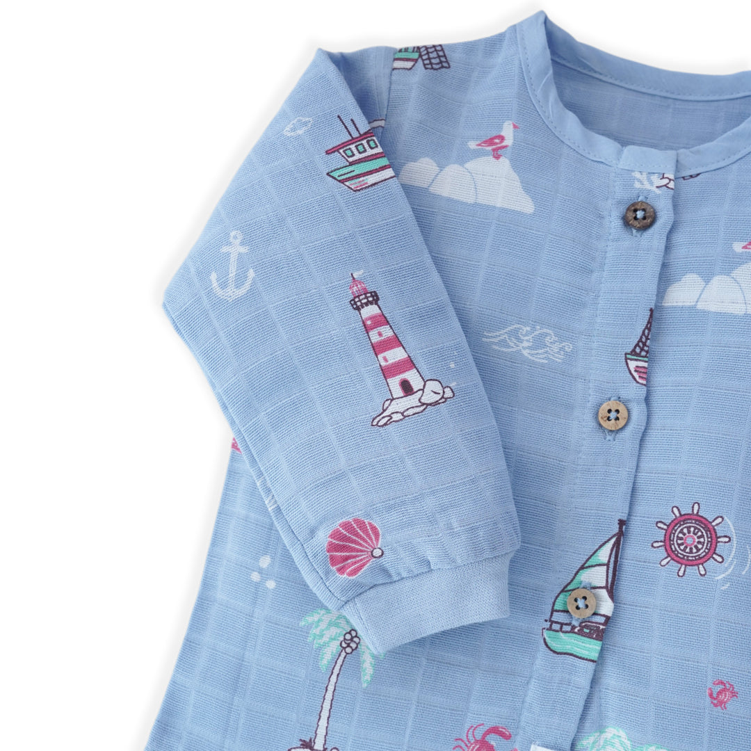 Muslin Cotton Full Sleeve Top & Pant Set for Baby & Toddler Pack of 3 (0–5 Years) - Tiny Wanderers Combo