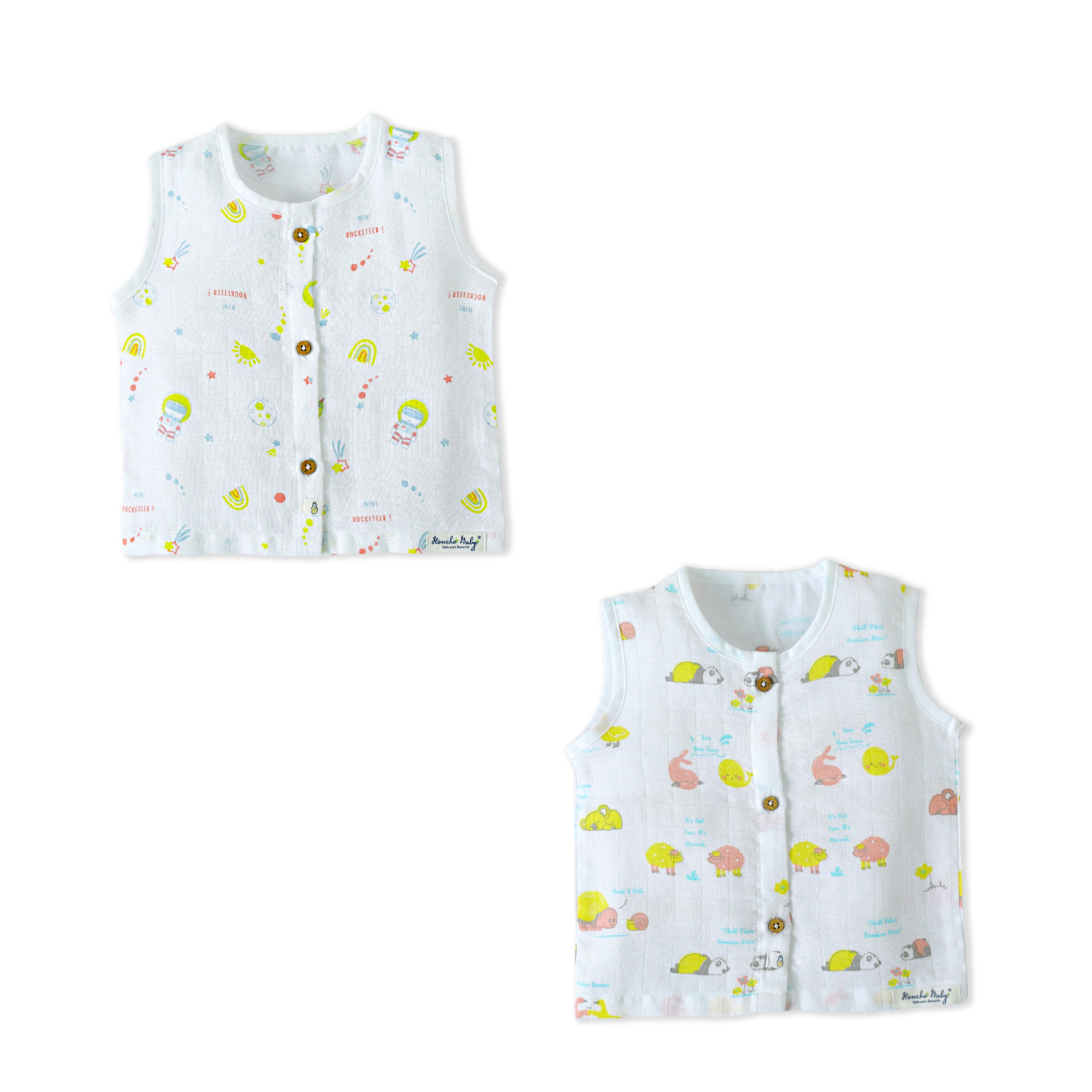 Muslin Sleeveless Top for 5-8 Months - 2 Pack