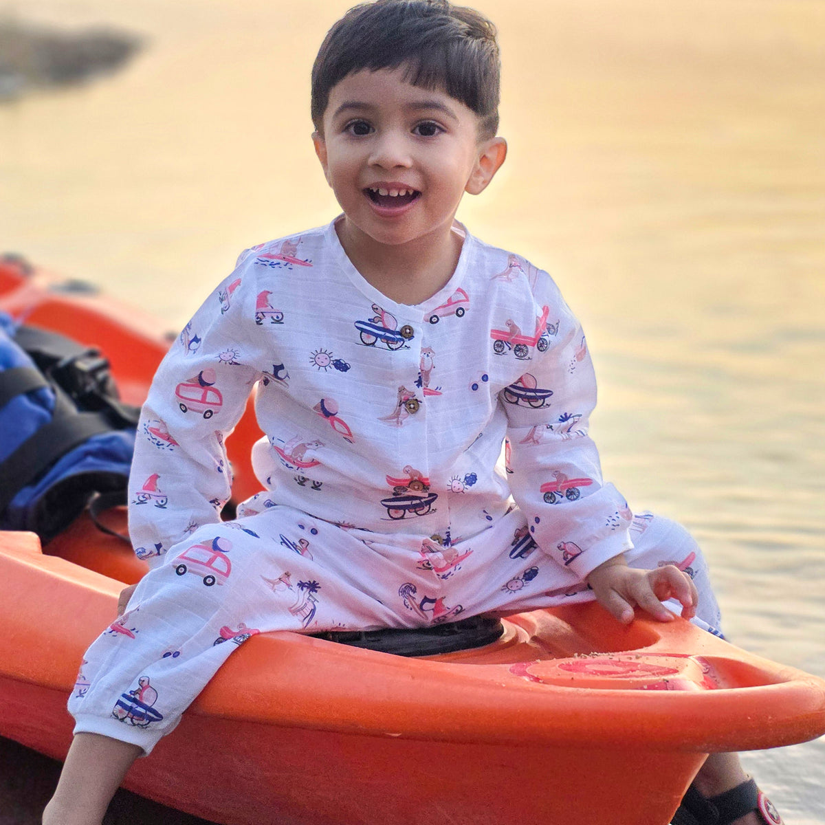 Muslin Cotton Full Sleeve Top & Pant Set for Baby & Toddler (0–5 Years) - Tiny Surf Club