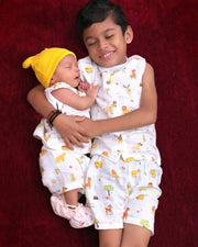 Tiny Jungle Adventures - Muslin Unisex Sleeveless top & Shorts (0 - 4years) NEW