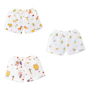 Muslin Unisex Shorts- Pack of 3  (6-9 Months & 2-3 Years)