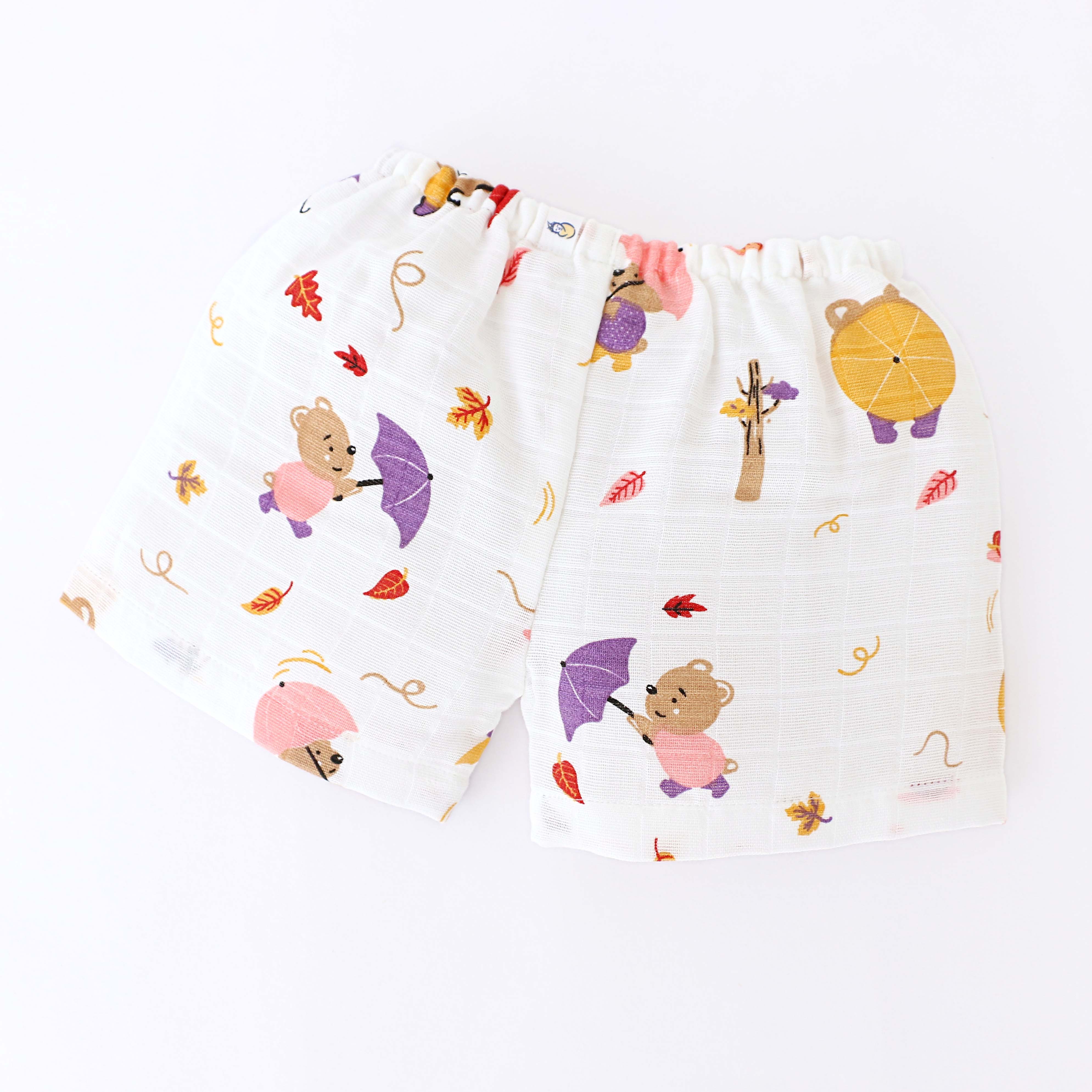 Muslin Unisex Shorts- Assorted Pack of 3 (0 - 4 years) Little Explorer combo