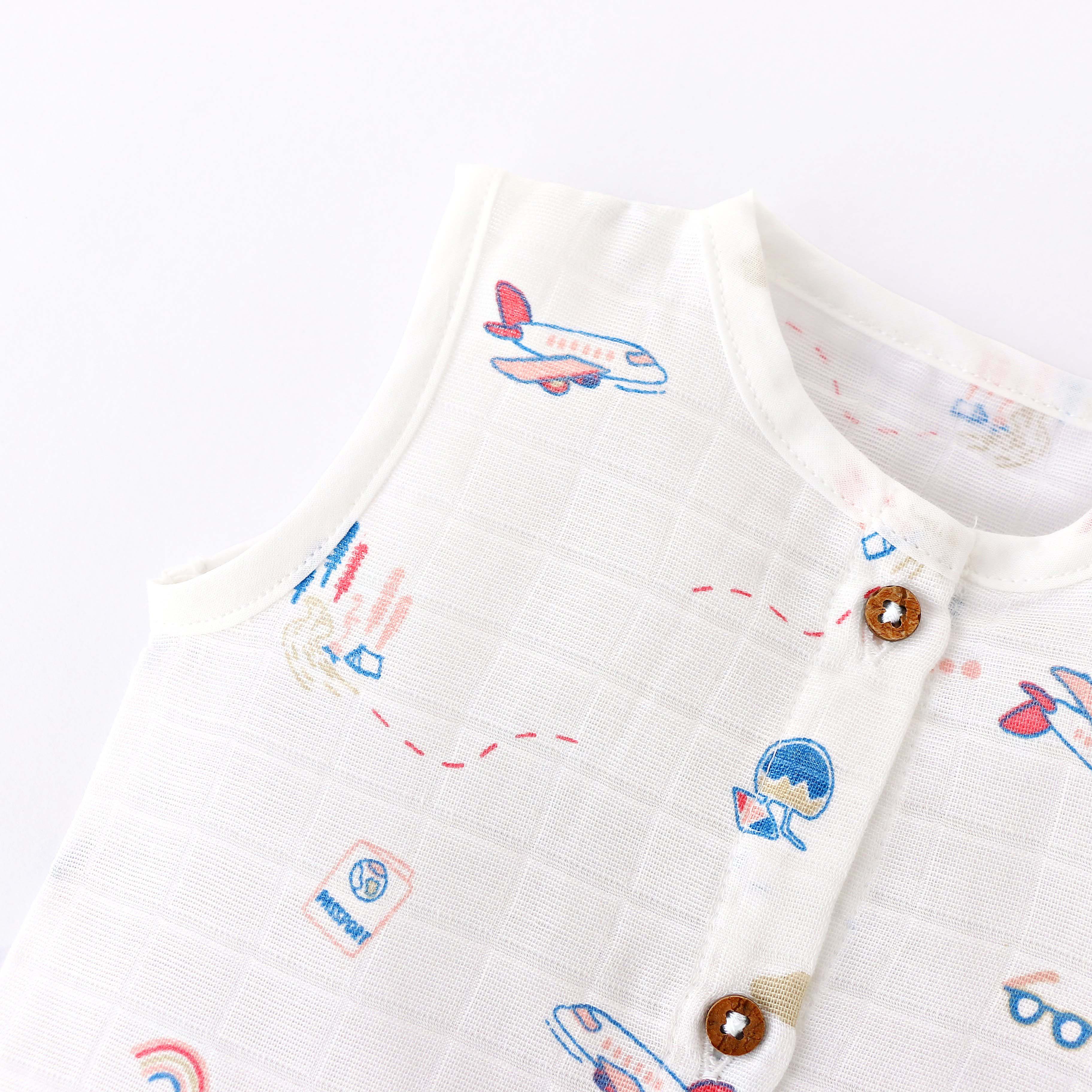 Muslin Unisex Sleeveless top - 6 (NB - 4years) COMBO SAVER 6 PACK