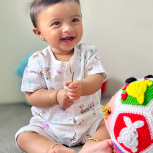 Muslin Baby Romper for 0-18 Months - Tiny Wheels & Wonders