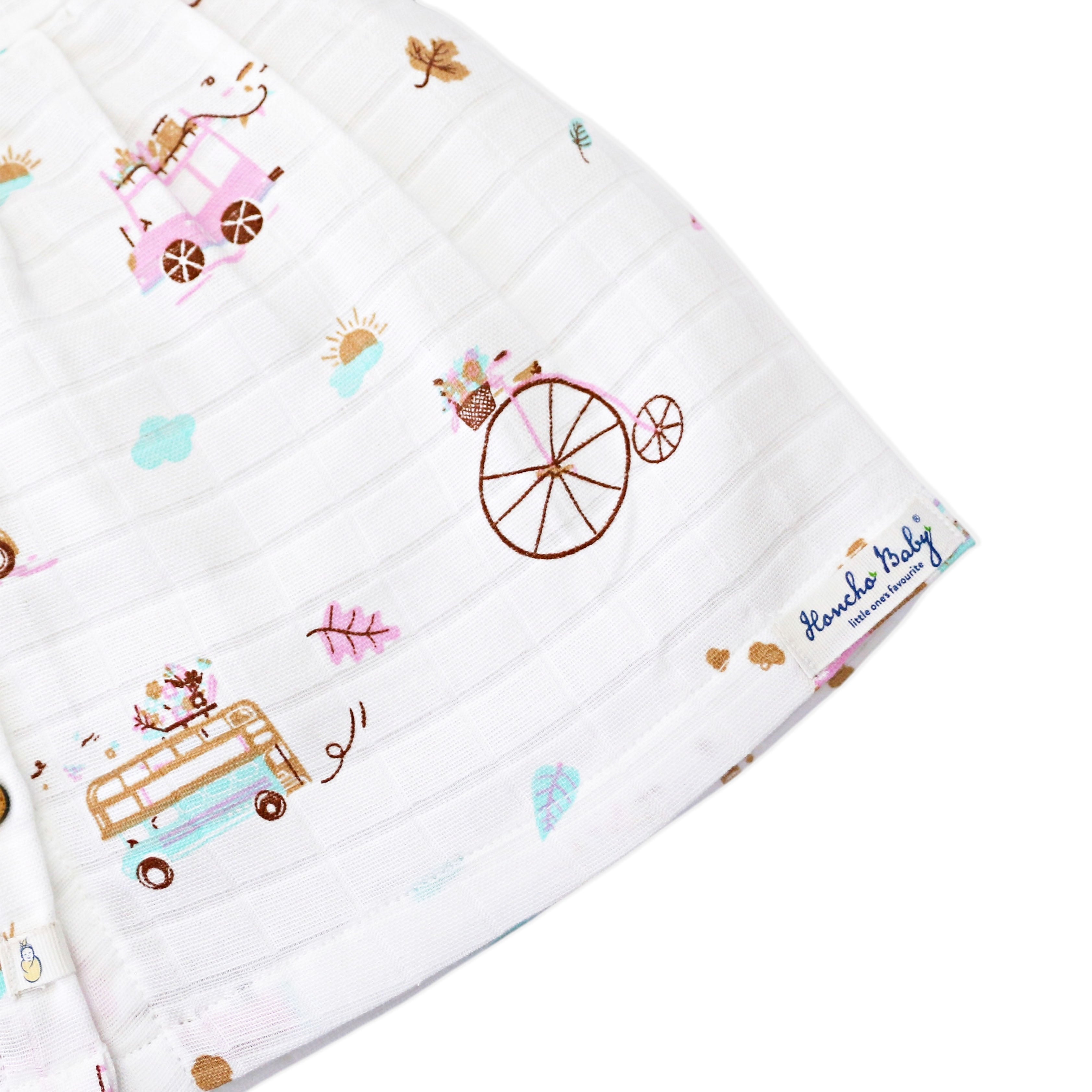 Frill Sleeve Muslin Cotton Girls Frock Pack of 3 (0 months to 5 years) - Dream, Drive & Play Combo