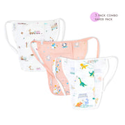 Reusable Muslin Nappies Pack of 3 (Newborn - 0-3 months) - Happy Days Combo