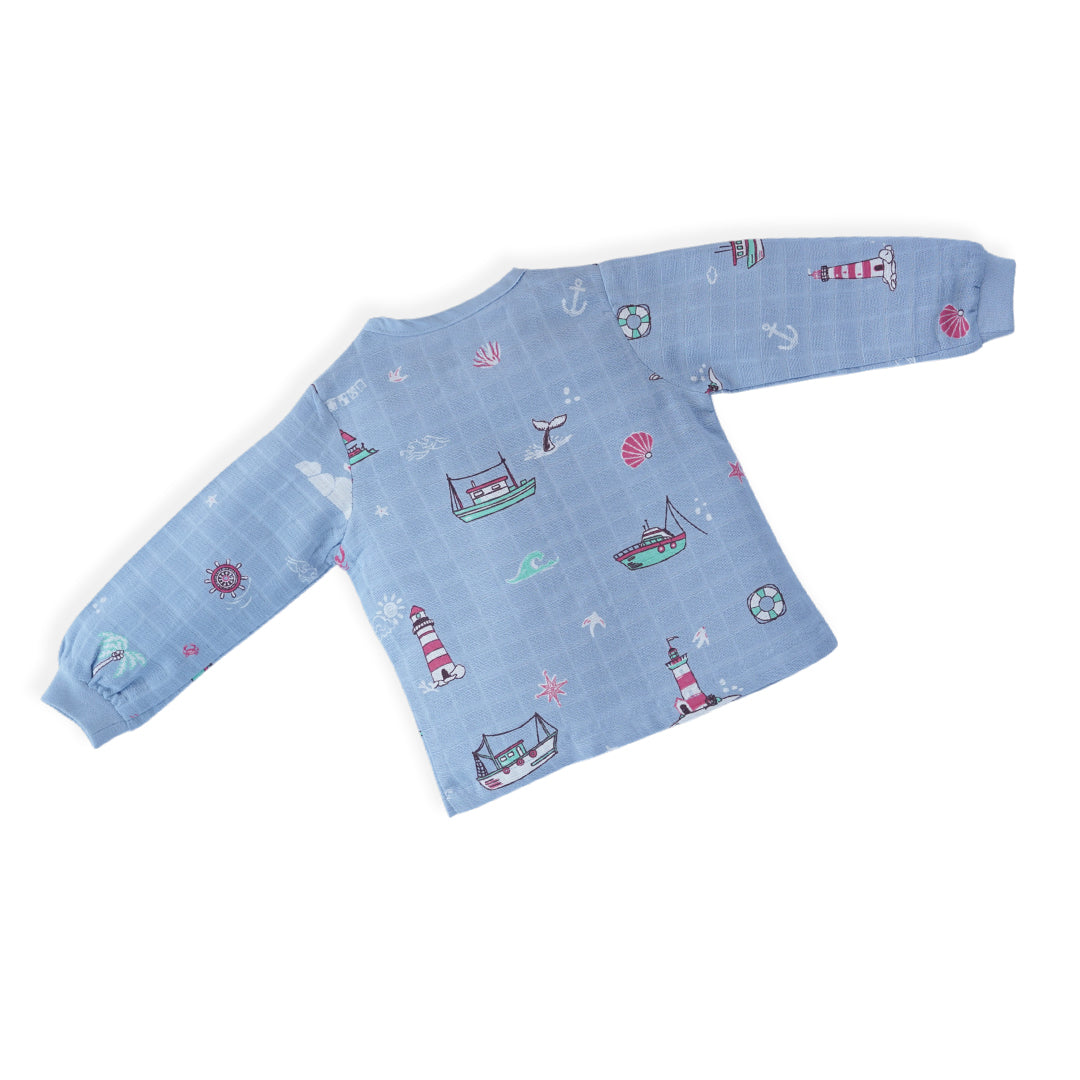 Muslin Cotton Full Sleeve Top & Pant Set for Baby & Toddler Pack of 3 (0–5 Years) - Tiny Wanderers Combo