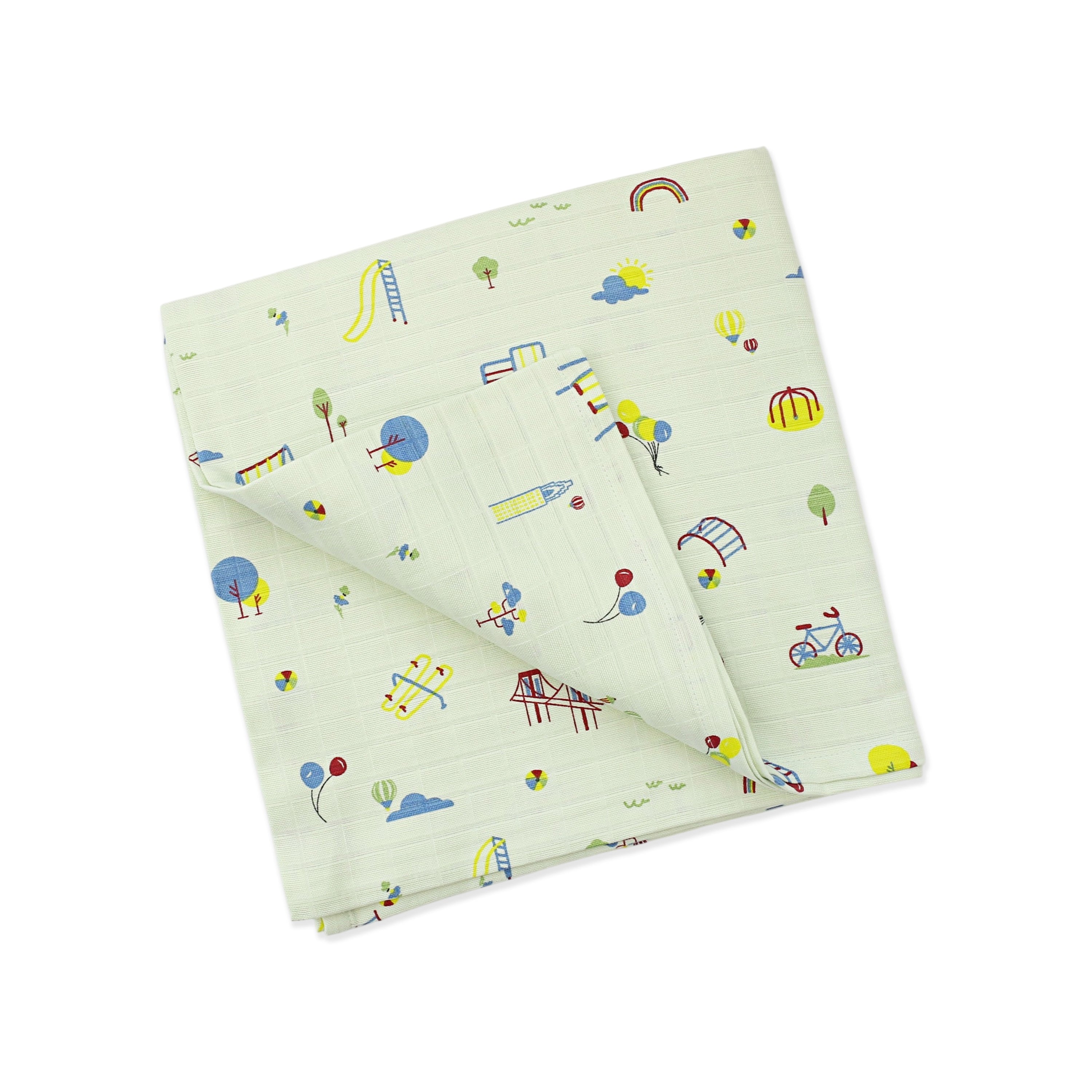Park Play Days - Baby Muslin Swaddle Blanket | 100% Premium Cotton | 110x110 cm