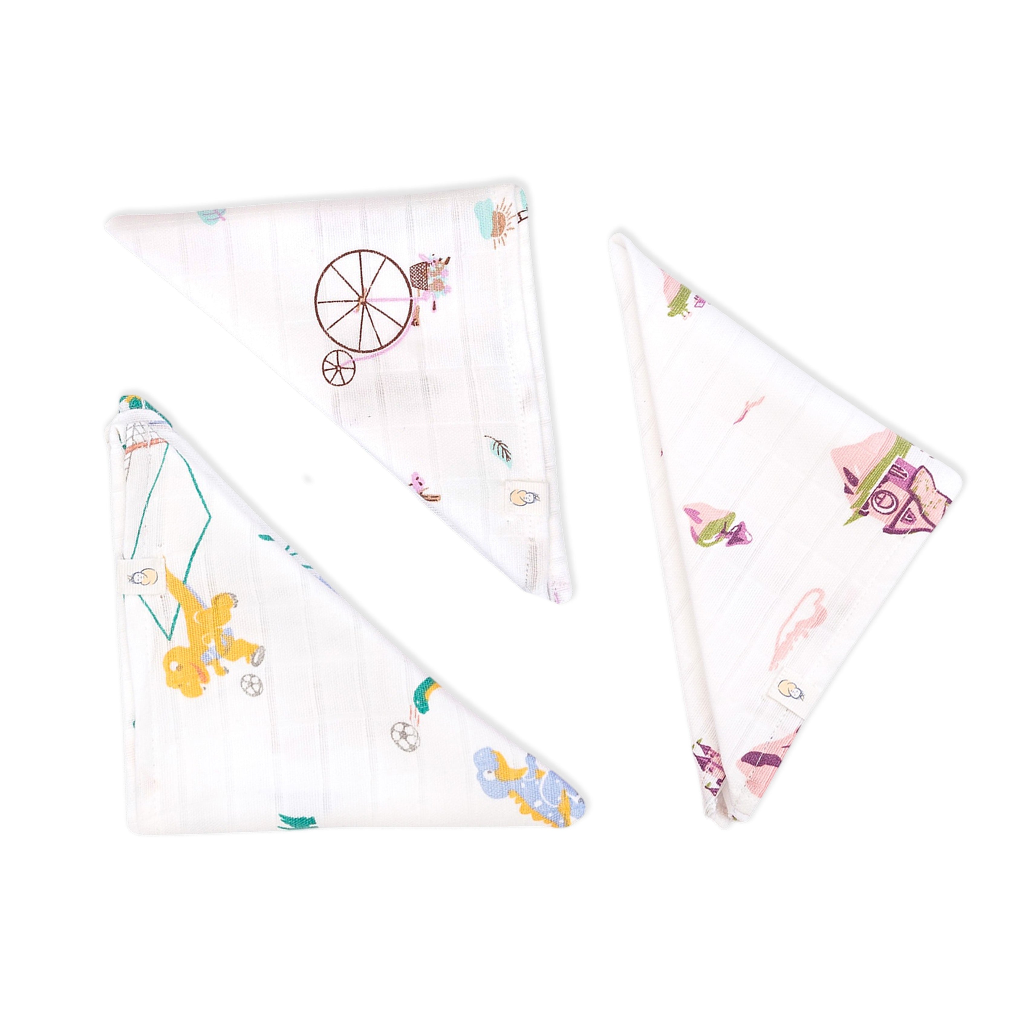 Muslin Wash cloth / Hand kerchief - 3 pack  27 x 27 cm