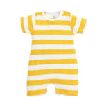 Terry Romper for Baby - Yellow Rugby Style Romper | 6-24 Months