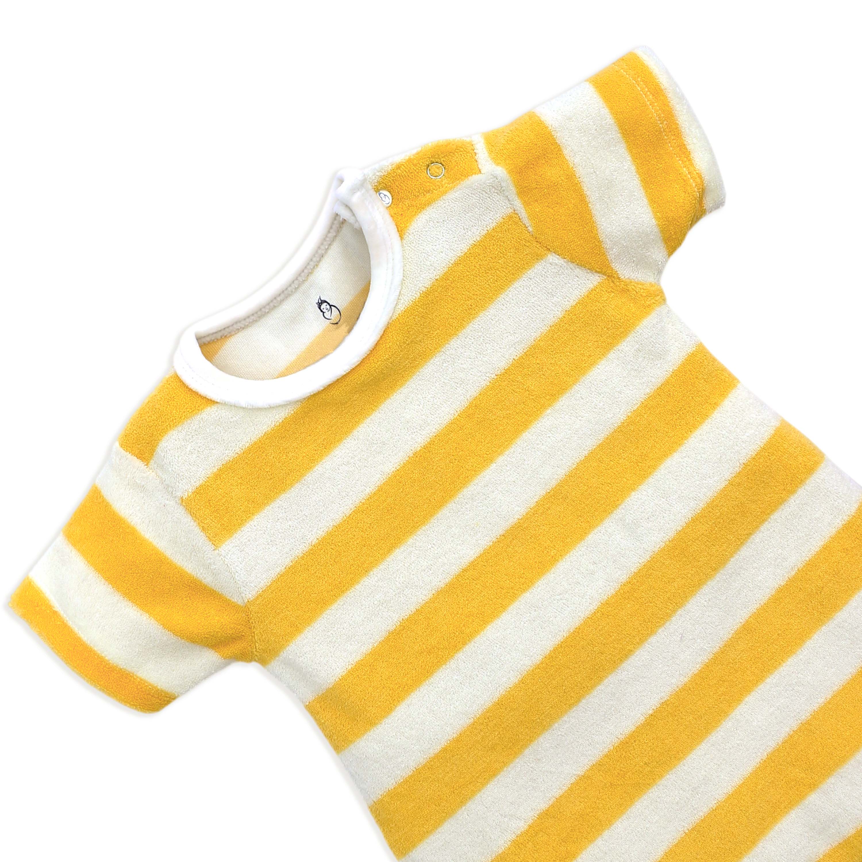 Terry Romper for Baby - Yellow Rugby Style Romper | 6-24 Months