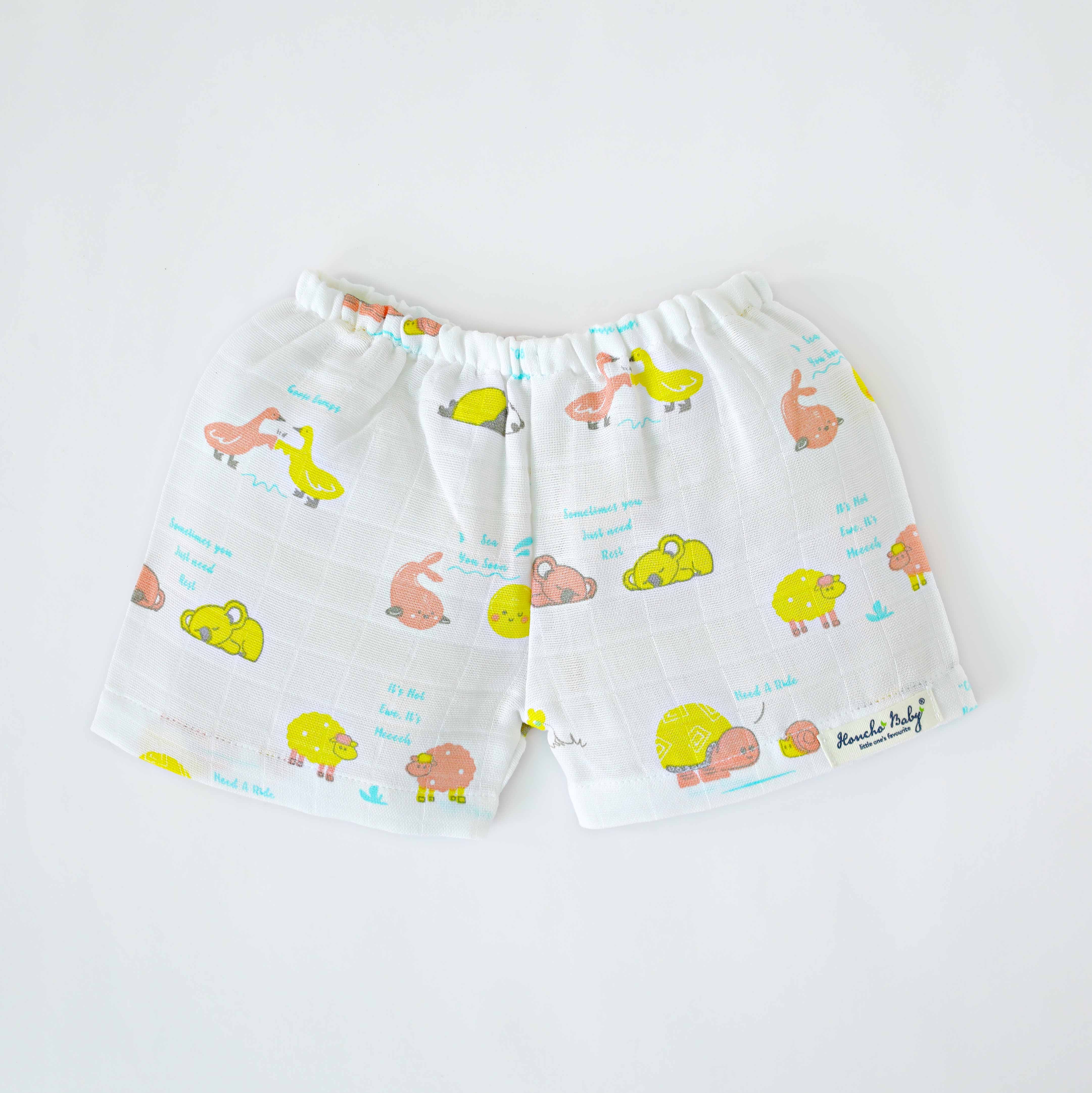 Muslin Unisex Shorts- Pack of 2  (3-4 Years)