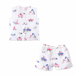 Muslin Cotton Sleeveless Top & Shorts for Babies & Toddlers (Newborn–5 Years) - Tiny Surf Club