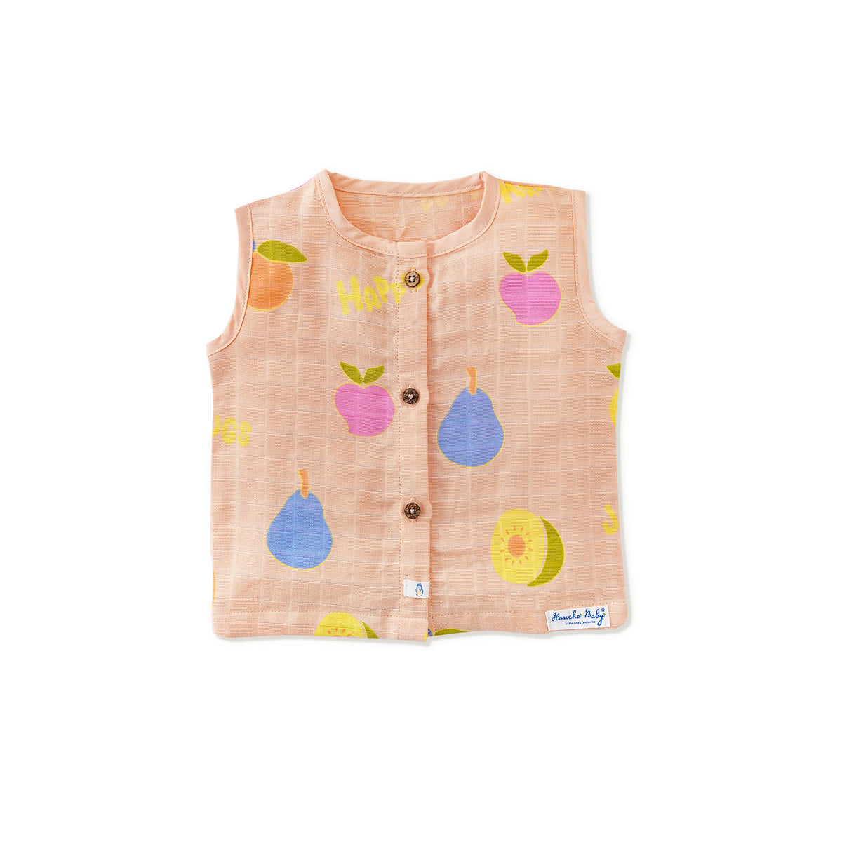 Muslin Cotton Sleeveless Top & Shorts for Babies & Toddlers (Newborn–5 Years) - Fruit Hugs